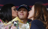 Winner Ramunas Navardauskas of Lithuania (Team Garmin Sharp) at the flower ceremony of the stage 11 of the Giro di Italia 2013 from Tarvisio to Vajont (Erto e Casso). The stage 11 from Tarvisio to Vajont (Erto e Casso) was 182 km long and it was held on Wednesday, 15th of May 2013 in Italy.
