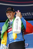 Winner Ramunas Navardauskas of Lithuania (Team Garmin Sharp) at the flower ceremony of the stage 11 of the Giro di Italia 2013 from Tarvisio to Vajont (Erto e Casso). The stage 11 from Tarvisio to Vajont (Erto e Casso) was 182 km long and it was held on Wednesday, 15th of May 2013 in Italy.
