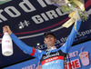 Winner Ramunas Navardauskas of Lithuania (Team Garmin Sharp) at the flower ceremony of the stage 11 of the Giro di Italia 2013 from Tarvisio to Vajont (Erto e Casso). The stage 11 from Tarvisio to Vajont (Erto e Casso) was 182 km long and it was held on Wednesday, 15th of May 2013 in Italy.
