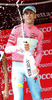 Vincenzo Nibali of Italy (Astana Pro Team) in pink jersey as the best rider in overall general classification at the flower ceremony of the stage 11 of the Giro di Italia 2013 from Tarvisio to Vajont (Erto e Casso). The stage 11 from Tarvisio to Vajont (Erto e Casso) was 182 km long and it was held on Wednesday, 15th of May 2013 in Italy.

