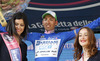Stefano Pirazzi of Italy (Team Bardiani Valvole CSF Inox) in the blue jersey as the best rider in mountain classification at the flower ceremony of the stage 11 of the Giro di Italia 2013 from Tarvisio to Vajont (Erto e Casso). The stage 11 from Tarvisio to Vajont (Erto e Casso) was 182 km long and it was held on Wednesday, 15th of May 2013 in Italy.
