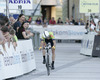 Tadej Valjavec of Slovenia (Team Sava Kranj) finishing the individual time trial at the the first stage of Tour de Slovenie 2013. The first stage in Ljubljana centre was 8,8 km long and it was held on Thursday, 13th of June, 2013 in Ljubljana, Slovenia.
