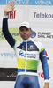Second placed Brett Lancaster of Australia (Team Orica - GreenEDGE) at the flower ceremony of the individual time trial at the the first stage of Tour de Slovenie 2013. The first stage in Ljubljana centre was 8,8 km long and it was held on Thursday, 13th of June, 2013 in Ljubljana, Slovenia.
