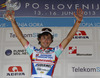 Winner Fabio Felline of Italy (Team Androni â€“ Giocattoli) at the flower ceremony of the second stage of Tour de Slovenie 2013. The second stage from Kocevje to Visnja Gora was 171,3 km long and it was held on Friday, 14th of June, 2013 in Slovenia.
