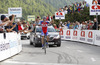 Winner Radoslav Rogina of Croatia (Team Adria Mobil) finishing the third stage of Tour de Slovenie 2013. The third stage from Skofja Loka to Vrsic was 170 km long and it was held on Saturday, 15th of June, 2013 in Slovenia.
