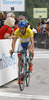 Fabio Felline of Italy (Team Androni â€“ Giocattoli) finishing the third stage of Tour de Slovenie 2013. The third stage from Skofja Loka to Vrsic was 170 km long and it was held on Saturday, 15th of June, 2013 in Slovenia.
