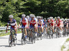 Team Adria Mobil cycling during the fourth stage of Tour de Slovenie 2013. The fourth stage from Brezice to Novo mesto was 155,8 km long and it was held on Sunday, 16th of June, 2013 in Slovenia.
