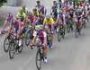 Peloton at mountain finish (category III) at Trebelno during the fourth stage of Tour de Slovenie 2013. The fourth stage from Brezice to Novo mesto was 155,8 km long and it was held on Sunday, 16th of June, 2013 in Slovenia.
