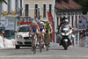 Pavel Kochetkov of Russia (Team RusVelo), Tim De Clercq of Belgium (Team Topsport Vlaanderen) and Mauro Finetto of Italy (Team Vini Fantini - Selle Italia) at the intermediate sprint in Novo mesto during the fourth stage of Tour de Slovenie 2013. The fourth stage from Brezice to Novo mesto was 155,8 km long and it was held on Sunday, 16th of June, 2013 in Slovenia.
