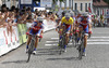 Team Adria Mobil cycling during the fourth stage of Tour de Slovenie 2013. The fourth stage from Brezice to Novo mesto was 155,8 km long and it was held on Sunday, 16th of June, 2013 in Slovenia.
