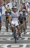 Winner Marcel Kittel of Germany (Team Argos Shimano)  finishing the first stage of 100th Tour de France 2013. The first stage from Porto Calvi to Bastia was 213 km long and it was held on Saturday, 29th of June, 2013 in Corsica, France.
