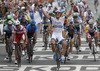 Winner Marcel Kittel of Germany (Team Argos Shimano)  finishing the first stage of 100th Tour de France 2013. The first stage from Porto Calvi to Bastia was 213 km long and it was held on Saturday, 29th of June, 2013 in Corsica, France.
