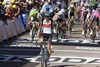 Winner Jan Bakelants of Belgium (Team Radioshack Leopard) finishing the second stage of 100th Tour de France 2013. The second stage from Bastia to Ajaccio was 156 km long and it was held on Sunday, 30th of June, 2013 in Corsica, France.
