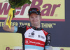 Winner Jan Bakelants of Belgium (Team Radioshack Leopard) at the flower ceremony of the second stage of 100th Tour de France 2013. The second stage from Bastia to Ajaccio was 156 km long and it was held on Sunday, 30th of June, 2013 in Corsica, France.
