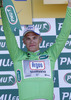 Marcel Kittel of Germany (Team Argos - Shimano) in green jersey at the flower ceremony of the second stage of 100th Tour de France 2013. The second stage from Bastia to Ajaccio was 156 km long and it was held on Sunday, 30th of June, 2013 in Corsica, France.
