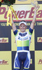 Stage winner Simon Gerrans of Australia (Team Orica GreenEDGE) at the flower ceremony of the third stage of 100th Tour de France 2013. The third stage from Ajaccio to Calvi was 145,5 km long and it was held on Monday, 1st of July, 2013 in Corsica, France.
