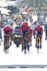 Team Lampre Merida riding during the team time trial of the fourth stage of 100th Tour de France 2013. The team time trial of the fourth stage in Nice was 25 km long and it was held on Tuesday. 2nd of July, 2013 in Nice, France.
