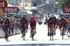 BMC Racing team riding during the team time trial of the fourth stage of 100th Tour de France 2013. The team time trial of the fourth stage in Nice was 25 km long and it was held on Tuesday. 2nd of July, 2013 in Nice, France.
