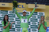 Peter Sagan of Slovakia (Team Cannondale) in green jersey as the best rider in points classification at the flower ceremony of the team time trial of the fourth stage of 100th Tour de France 2013. The team time trial of the fourth stage in Nice was 25 km long and it was held on Tuesday. 2nd of July, 2013 in Nice, France.
