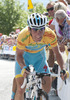 Overall leader Kevin Seeldraeyers, BEL, Astana Pro Team in yellow jersey during the 65th Tour of Austria, Stage 5, from St. Johann / Alpendorf to Sonntagberg, Lower Austria, Austria on 2013/07/04.
