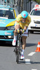 Kevin Seeldraeyers, BEL, Astana Pro Team in yellow jersey during the 65th Tour of Austria, Stage 7, Podersdorf, Timetrail, Austria on 2013/07/06.
