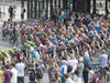 Peloton ruding through Vienna during the 65th Tour of Austria, Stage 8, from Podersdorf to Vienna / Burgtheater, Austria on 2013/07/07.
