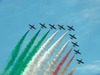 Aircraft show during the final stage of the Giro d Italia 2014 at Stage 21 from Gemona del Friuli to Trieste, Italy on 2014/06/01.
