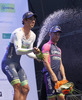 Winner Michael Matthews of Australia (Team Orica Green Edge) in the middle, second placed Kristijan Koren of Slovenia (Team Cannondalle) at left and third placed Diego Ulissi of Italy (Team Lampre Merida) at right at the flower ceremony of the first stage  of the Tour de Slovenie 2014. Individual time trial of the first stage of the Tour de Slovenie was 8,8km long and it was held on Thursday, 19th of June, 2014 in Ljubljana, Slovenija.
