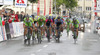 Sonny Colbrelli of Italy (Team Bardiani Csf Inox) at left finishing the second stage of the Tour de Slovenie 2014. Second stage of the Tour de Slovenie from Ribnica to Kocevje was 160,7 km long and it was held on Friday, 20th of June, 2014 in Slovenija.
