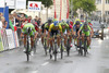 Sonny Colbrelli of Italy (Team Bardiani Csf Inox) left and Michael Matthews of Australia (Team Orica Green Edge) right finishing the second stage of the Tour de Slovenie 2014. Second stage of the Tour de Slovenie from Ribnica to Kocevje was 160,7 km long and it was held on Friday, 20th of June, 2014 in Slovenija.
