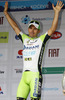 Winner Sonny Colbrelli of Italy (Team Bardiani Csf Inox) at the flower ceremony of the second stage of the Tour de Slovenie 2014. Second stage of the Tour de Slovenie from Ribnica to Kocevje was 160,7 km long and it was held on Friday, 20th of June, 2014 in Slovenija.
