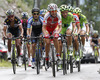 From L to R: Gomez Robinson Eduardo Chalapud of Colombia (Team Colombia), Tiago Machado of Portugal (Team Netap Endura), Iinur Zakarin of Russia (Team Rusvelo), Davide Villella of Italy (Team Cannondalle) at the GC Strma reber (I. category) during the second stage of the Tour de Slovenie 2014. Second stage of the Tour de Slovenie from Ribnica to Kocevje was 160,7 km long and it was held on Friday, 20th of June, 2014 in Slovenija.
