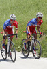 Primoz Roglic of Slovenia (Team Adria Mobil) and Klemen Stimulak of Slovenia (Team Adria Mobil) at GC Slivna (III. category) during the fourth stage of the Tour de Slovenie 2014. The fourth stage of the Tour de Slovenie from Skofja Loka to Novo mesto was 153 km long and it was held on Sunday, 22nd of June, 2014 in Slovenija.
