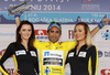 Winner of Tour de Slovenie 2014 in yellow jersey Tiago Machado of Portugal (Team Netap Endura) at the flower ceremony at the last stage of the Tour de Slovenie 2014. The fourth stage of the Tour de Slovenie from Skofja Loka to Novo mesto was 153 km long and it was held on Sunday, 22nd of June, 2014 in Slovenija.
