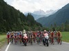 The maingroup stopped by the jury after a crash during the Tour of Austria, 5th Stage, from Drobollach to Matrei in Osttirol, Drobollach, Austria on 2015/07/09.
