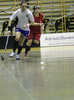 Players during women floorball match between Slovenia and Spain. Qualifications women floorball match for World Championships between Slovenia and Spain was played on Friday, 6th of February 2009, in Idrija, Slovenia. Match ended with 4:4.
