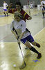 Players during women floorball match between Slovenia and Spain. Qualifications women floorball match for World Championships between Slovenia and Spain was played on Friday, 6th of February 2009, in Idrija, Slovenia. Match ended with 4:4.
