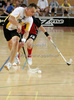 Players of Insport Skofja Loka, Slovenia and FBC Borovnica, Slovenia during quarter finals match of Floorball SLO Open 2009. Match between Insport Skofja Loka and FBC Borovnica ended with victory of Insport Skofja Loka, who defeated FBC Borovnica 3-1. Match was played in Ljubljana, Slovenia, on 22nd of August 2009.
