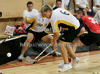 Players of Insport Skofja Loka, Slovenia and FBC Borovnica, Slovenia during quarter finals match of Floorball SLO Open 2009. Match between Insport Skofja Loka and FBC Borovnica ended with victory of Insport Skofja Loka, who defeated FBC Borovnica 3-1. Match was played in Ljubljana, Slovenia, on 22nd of August 2009.

