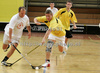 Players of Kings Praha, Czech and Tikkuralen Tiikerit, Finland during quarter finals match of Floorball SLO Open 2009. Match between Kings Praha and Tikkuralen Tiikerit ended with victory of Kings Praha, who defeated Tikkuralen Tiikerit 4-0. Match was played in Ljubljana, Slovenia, on 22nd of August 2009.

