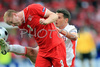 Switzerlands defender Ludovic Magnin, left, fights for the ball with Czech Republics forward Libor Sionko during the Euro 2008 Group A soccer match between Switzerland and Czech Republic at the St. Jakob Park (Joggeli) stadium in Basel, Switzerland, Saturday June 7, 2008.
