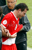 Switzerlands forward Alexander Frei leaves the pitch after a injury during the Euro 2008 Group A soccer match between Switzerland and Czech Republic at the St. Jakob Park (Joggeli) stadium in Basel, Switzerland, Saturday June 7, 2008.
