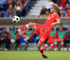 Switzerlands midfielder Valon Behrami controls the ball during the Euro 2008 Group A soccer match between Switzerland and Czech Republic at the St. Jakob Park (Joggeli) stadium in Basel, Switzerland, Saturday June 7, 2008.
