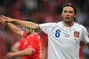 Czech Republics defender Marek Jankulovski gestures during the Euro 2008 Group A soccer match between Switzerland and Czech Republic at the St. Jakob Park (Joggeli) stadium in Basel, Switzerland, Saturday June 7, 2008. <br> 
