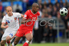 Czech Republics midfielder David Jarolim, left, and Czech Republics forward Milan Baros fight for the ball during the Euro 2008 Group A soccer match between Switzerland and Czech Republic at the St. Jakob Park (Joggeli) stadium in Basel, Switzerland, Saturday June 7, 2008.
