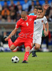 Switzerlands midfielder Goekhan Inler kicks the ball during the Euro 2008 Group A soccer match between Switzerland and Czech Republic at the St. Jakob Park (Joggeli) stadium in Basel, Switzerland, Saturday June 7, 2008.
