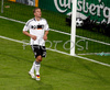 Germanys forward Lukas Podolski reacts after scoring against Poland during the Euro 2008 Group B soccer match between Germany and Poland at the Woerthersee stadium in Klagenfurt, Austria, Sunday June 8, 2008.
