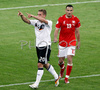 Germanys forward Lukas Podolski, left, celebrates after scoring his second goal against Poland during the Euro 2008 Group B soccer match between Germany and Poland at the Woerthersee stadium in Klagenfurt, Austria, Sunday June 8, 2008.
