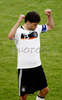 Germanys midfielder Michael Ballack reacts after winning against Poland at the Euro 2008 Group B soccer match between Germany and Poland at the Woerthersee stadium in Klagenfurt, Austria, Sunday June 8, 2008.
