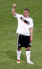 Germanys forward Lukas Podolski reacts after winning against Poland at the Euro 2008 Group B soccer match between Germany and Poland at the Woerthersee stadium in Klagenfurt, Austria, Sunday June 8, 2008.
